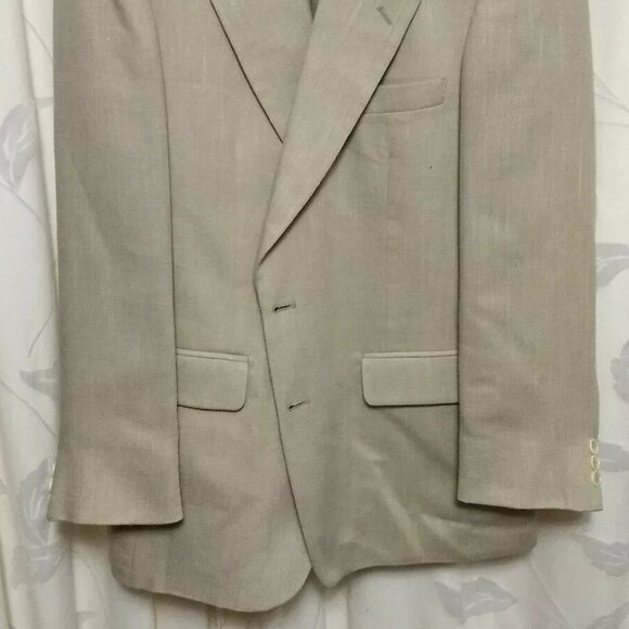 Farah Mens Tan Polyester/Viscose Sport Coat Blazer Jacket 40R ~ Teflon #DT - Picture 5 of 6